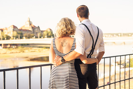 Charly Schötz Paarshooting Dresden Brühle Terasse Sonnenschein