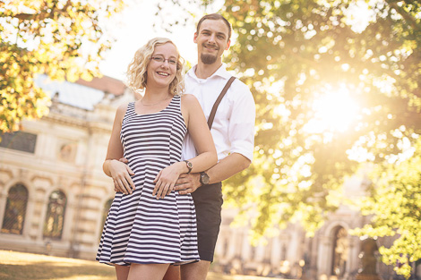 Charly Schötz Paarshooting Dresden Brühle Terasse Sonnenschein